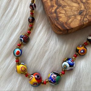 Vintage Millefiori Bead Necklace